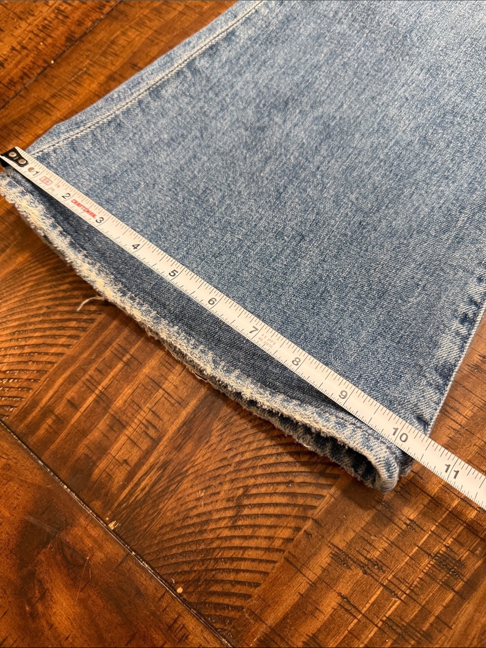 MOTHER Blue Distressed Flare Jeans - Picture 14 of 15